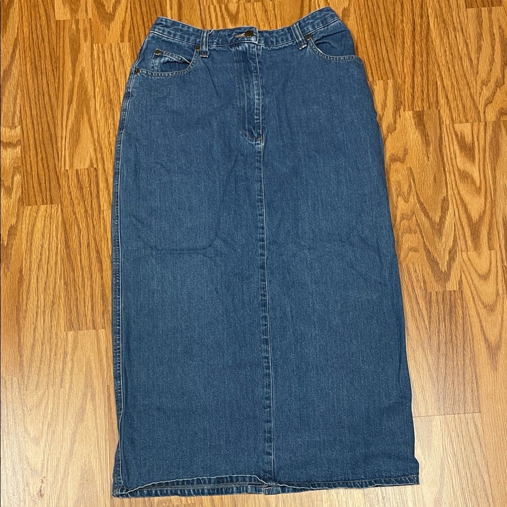 Izod Light Blue Maxi Denim Skirt Size 8
